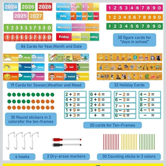 Pocket Calendar and Math Learning Poster - Picture 2 of 4
